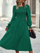 Robe Verte Décontractée Pour Femme Évasée