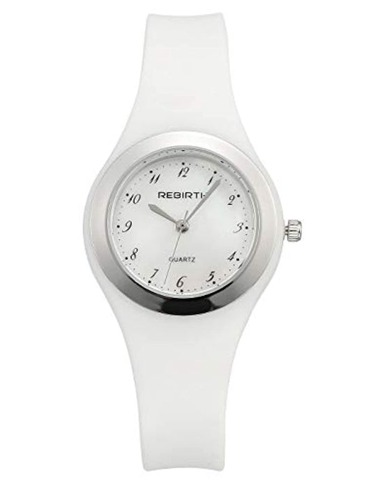 Montre Analogique à Quartz Femme Pas Cher Avec Bracelet en silicone Cadran blanc