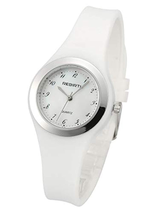 Montre Analogique à Quartz Femme Pas Cher Avec Bracelet en silicone Cadran blanc