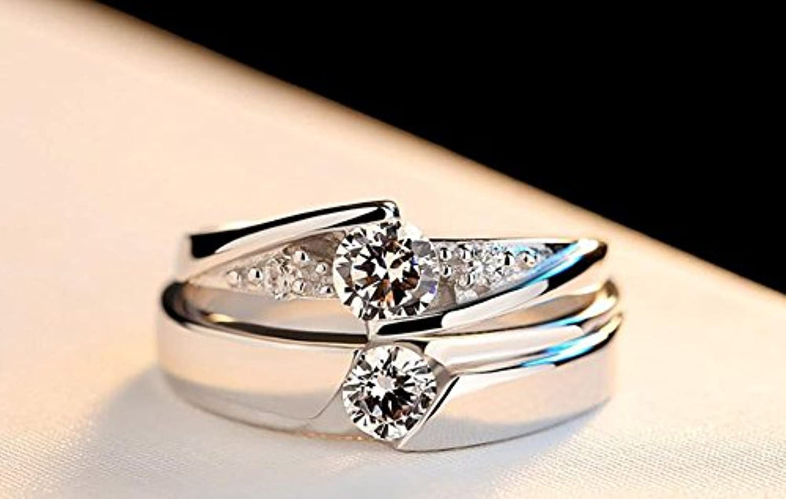 Verstellbarer Amour-Ring aus versilbertem Metall 