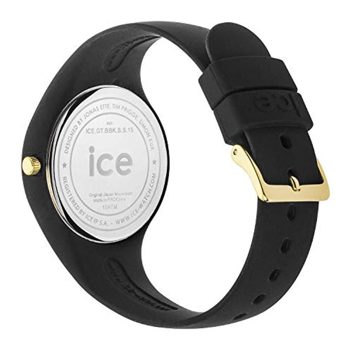 Ice Glitter Black Montre Noire pour Femme avec Bracelet en Silicone