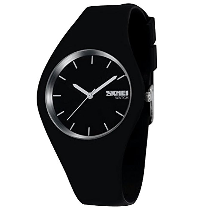Gosear Unisex Uhr - Sport Casual Style Silikon Quarz Schwarz 