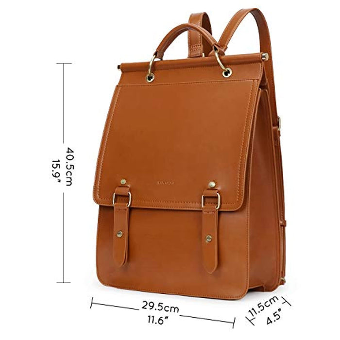 Sac à Dos Vintage En Cuir Pour Femme Pour Ordinateur Portable 14 Pouces