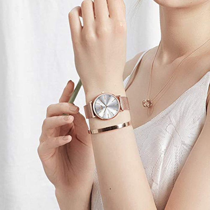 Montre Femme  Luxe Étanche en Acier Inoxydable