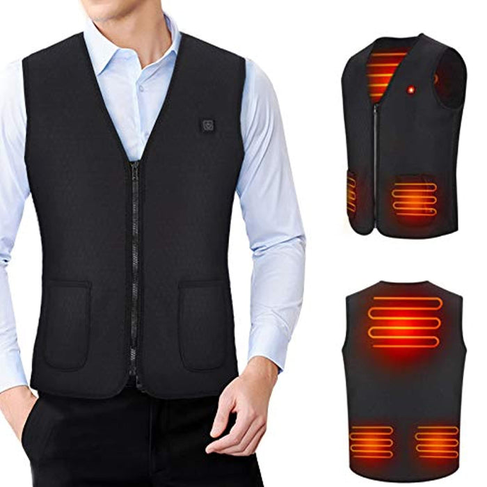 Gilet Chauffant Chargement USB Lavable pour  Homme et Femmes