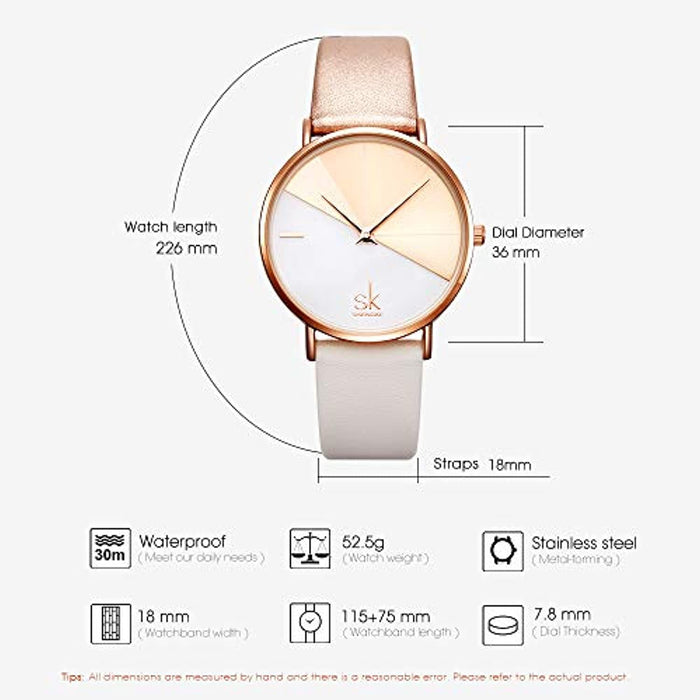 Montre Femme Dorée Décontracté