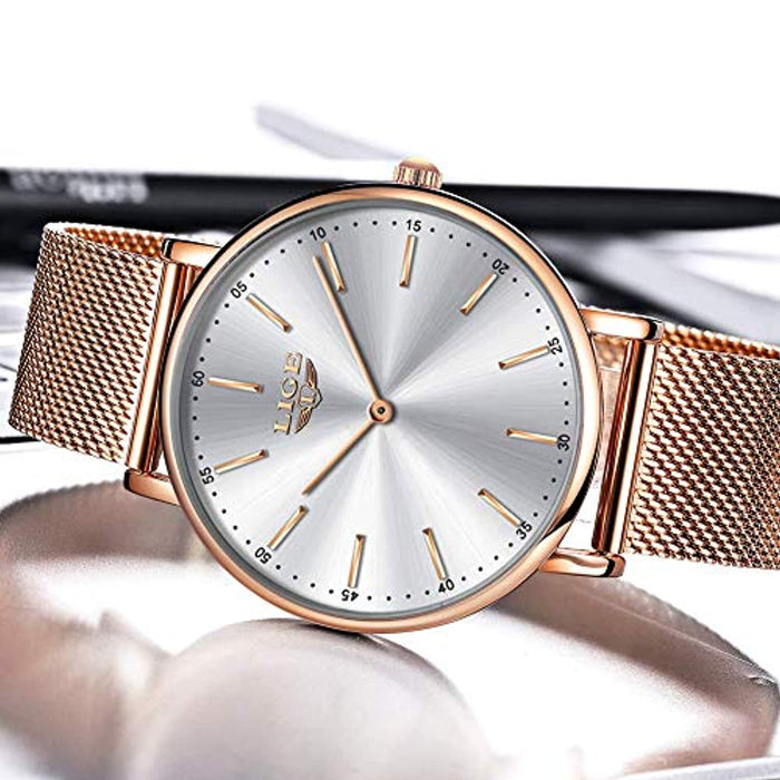 Montre Femme  Luxe Étanche en Acier Inoxydable