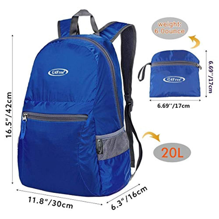 Sac à Dos Petit 20L Pliable Ultra-Léger Imperméable pour Camping Randonnée Vélo Femme