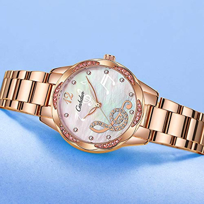 Montre Femme Note Musicale Quartz Analogique Acier