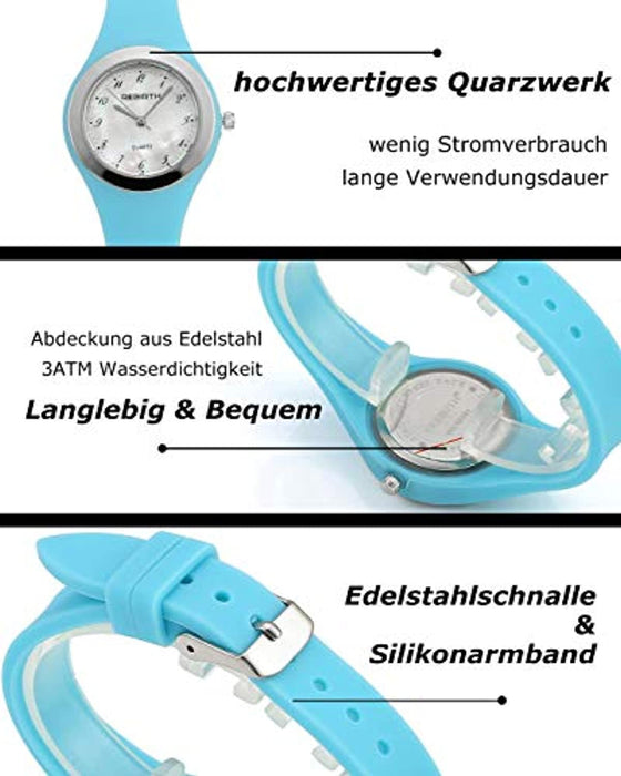 Montre Analogique à Quartz Femme Pas Cher Avec Bracelet en silicone Cadran blanc