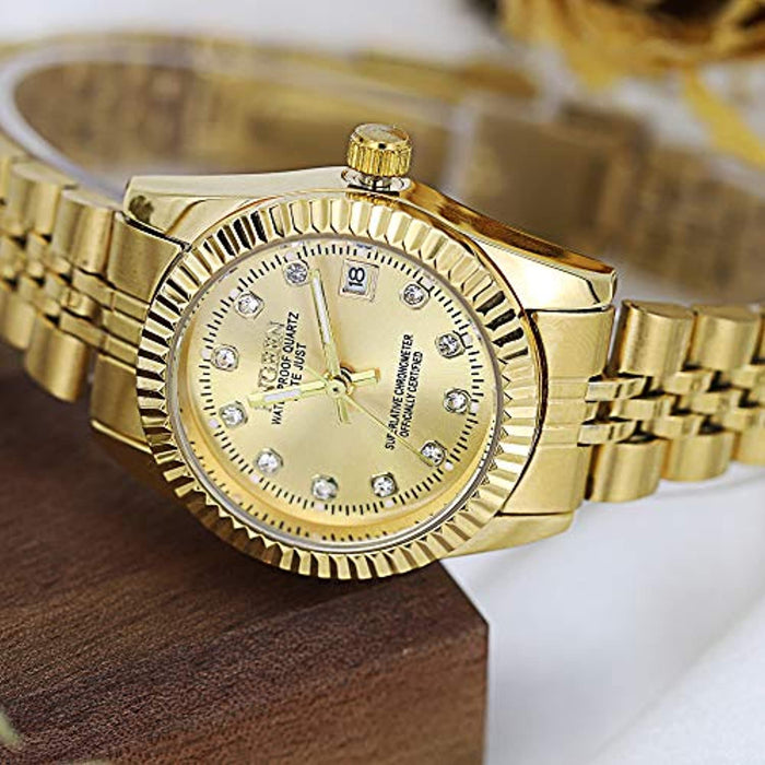 Montre Femme Pas Cher Acier Inoxydable Or