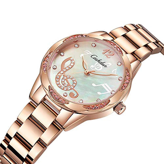 Montre Femme Note Musicale Quartz Analogique Acier