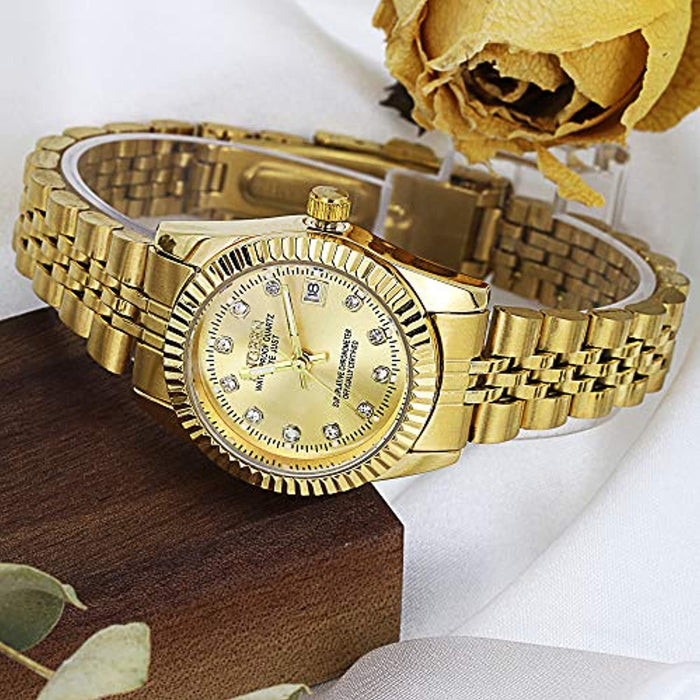 Montre Femme Pas Cher Acier Inoxydable Or