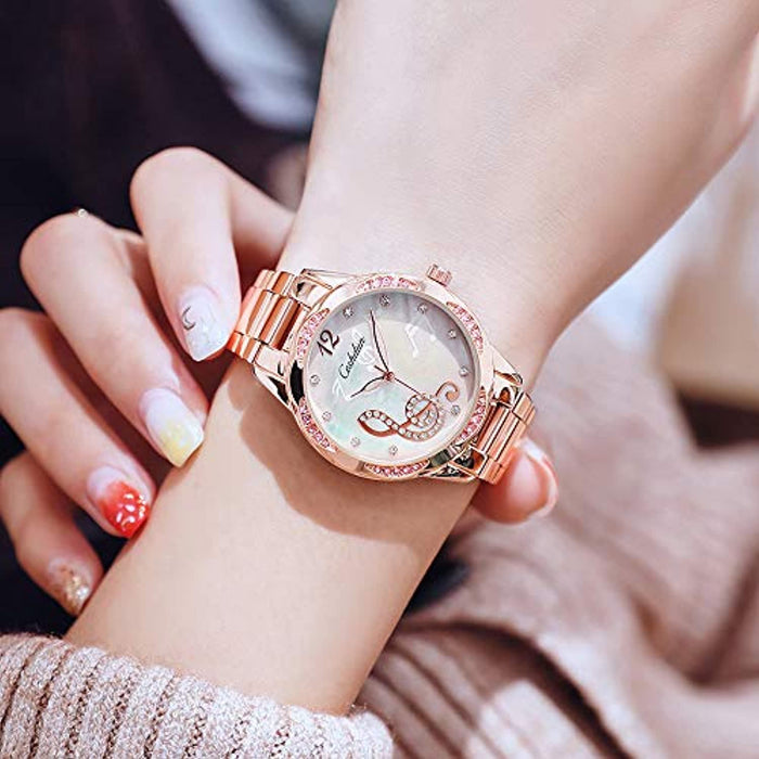 Montre Femme Note Musicale Quartz Analogique Acier