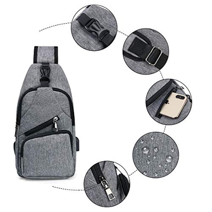 Brusttasche mit USB-Aufladung für Männer und Frauen 