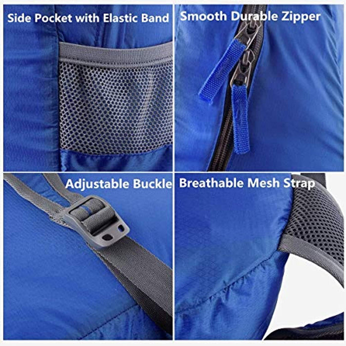 Sac à Dos Petit 20L Pliable Ultra-Léger Imperméable pour Camping Randonnée Vélo Femme