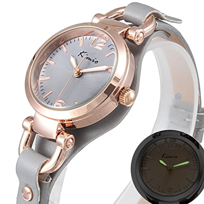 Montre Femme Fille Bracelet Cuir Quartz élégant Petit