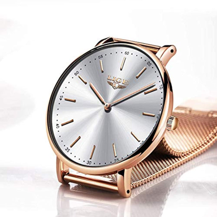 Montre Femme  Luxe Étanche en Acier Inoxydable