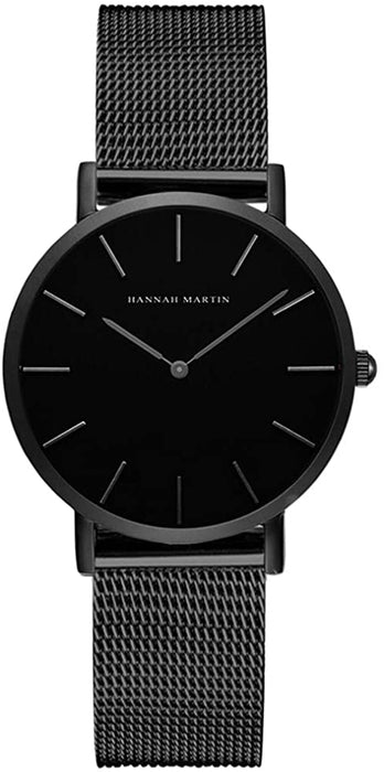 HANNAH MARTIN Très Mince Montre pour Femme Quartz Analogique Étanche Acier Inoxydable