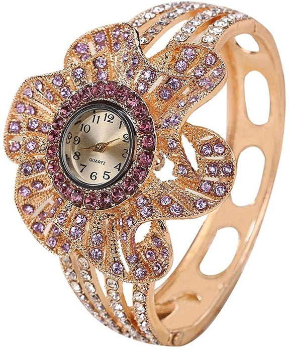 Montres Femmes Acier Inoxydable Fantaisie Rose de Soirée