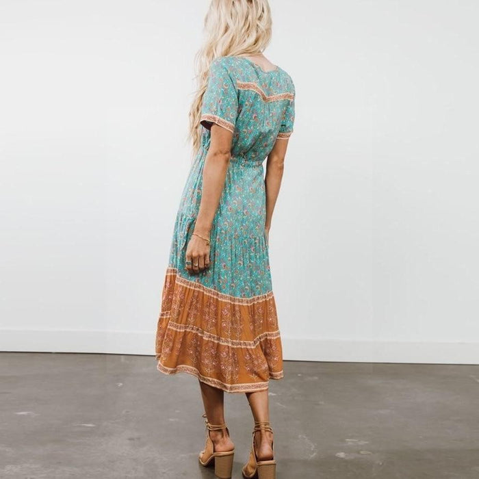 Original blue bohemian dress