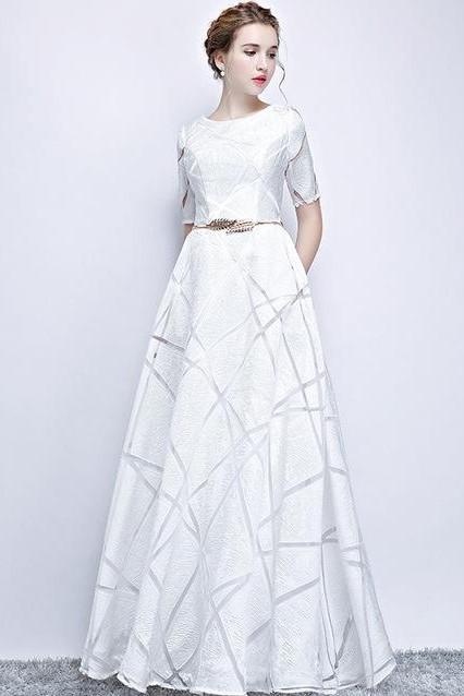 Robe Cocktail Blanche Longue Bohème Champêtre