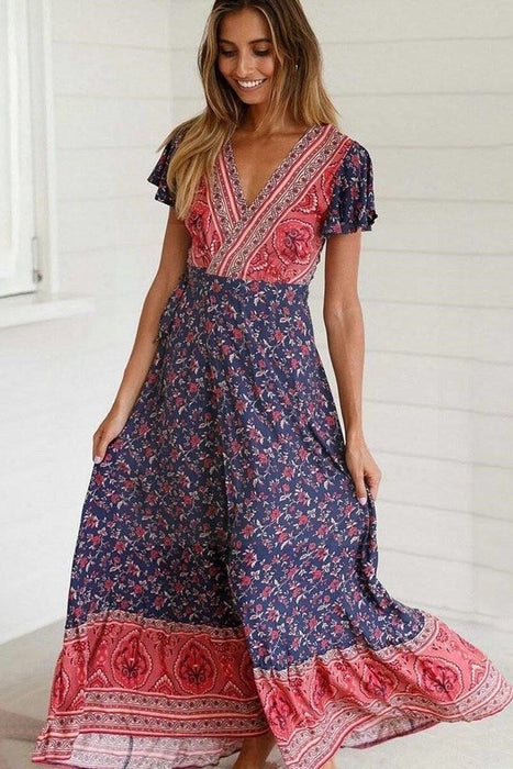 Bohemian tie and dye hippie dress