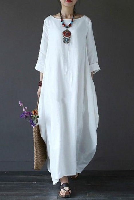 Robe Longue Blanche De Bohémienne Chic