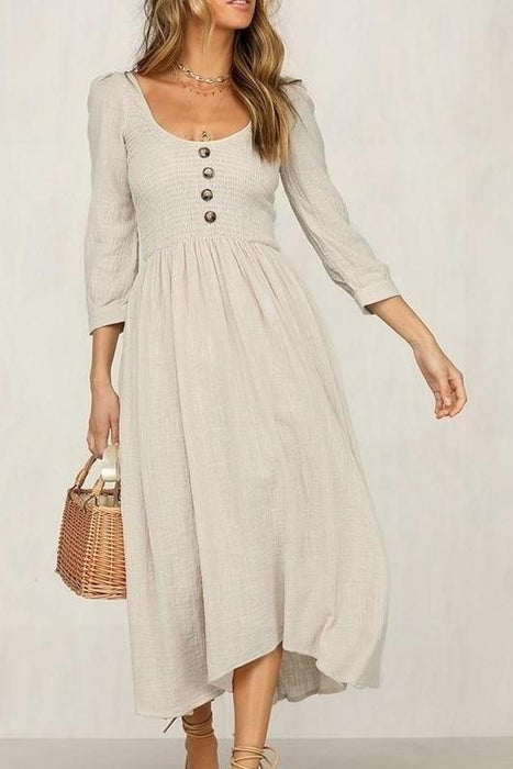 Robe longue bohème chic crème