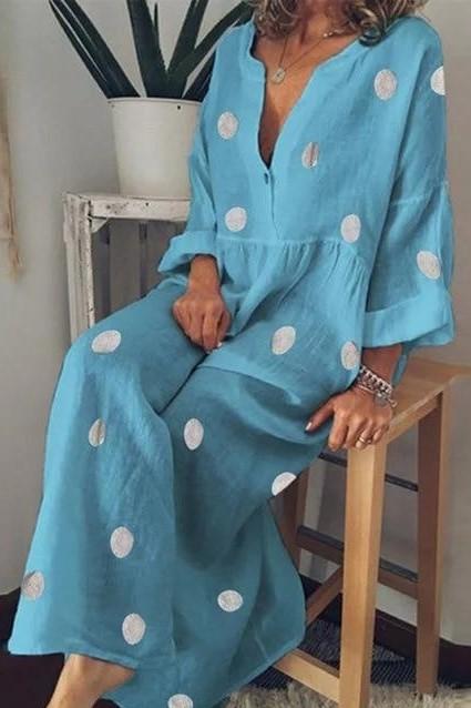 Robe Longue Bohème Pois