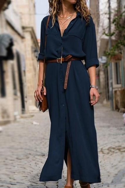 Robe Longue Look Bohème Chemise