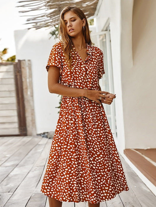 Robe Mi-Longue Boho Décontracte bohème