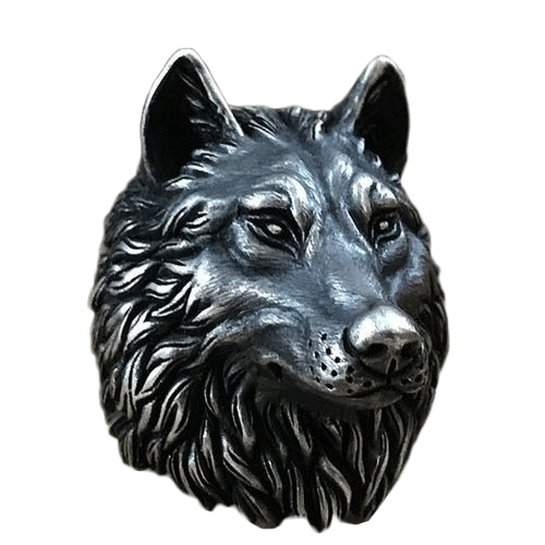 Bague Viking<br>Tête de loup</br>