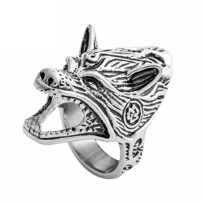 Bague Viking <br>Tête de Fenrir & ouvre bouteille</br>