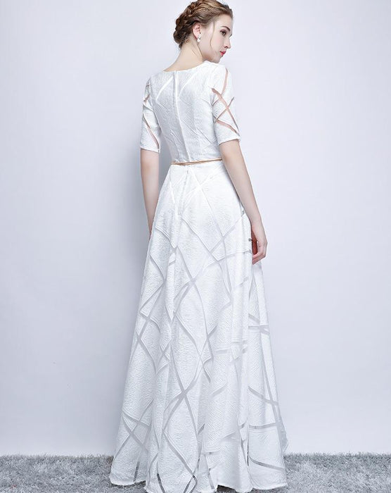 Robe Cocktail Blanche Longue Bohème Champêtre