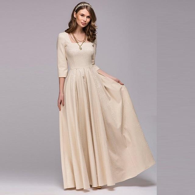 Long Bohemian Dress Ecru