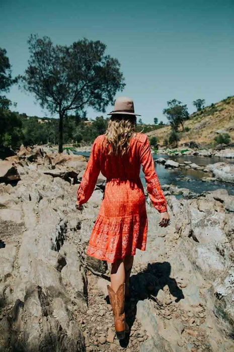 Coral Bohemian Long Dress