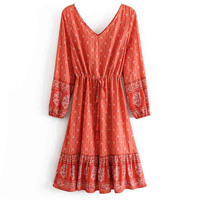 Coral Bohemian Long Dress