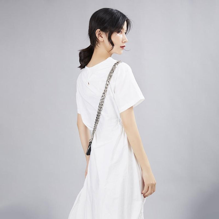 Böhmisches schickes langes weißes Kleid