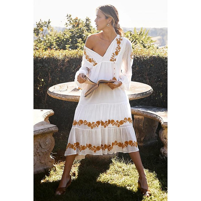 Robe Courte Blanche Automne Été