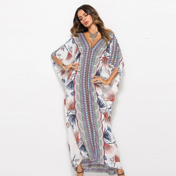 Bohemian Batwing Sleeve Loose Boho Dress