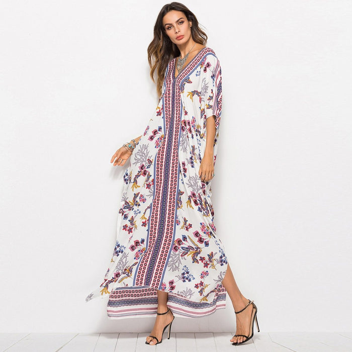 Robe Ample Boho Manches Chauve-Souris bohème