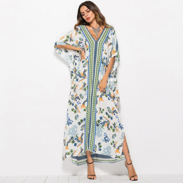 Bohemian Batwing Sleeve Loose Boho Dress