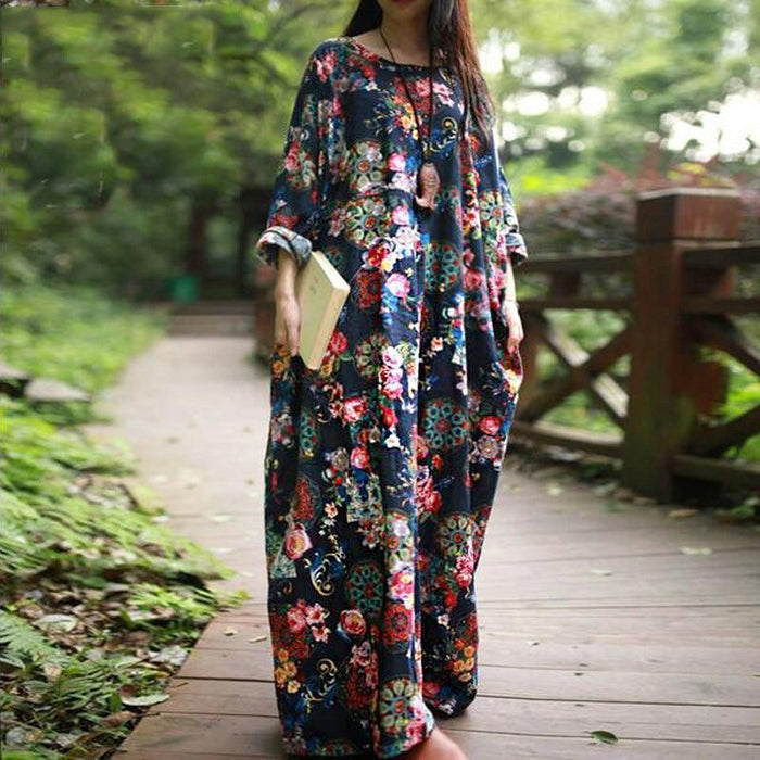 Maxi Robe Longue à Fleurs Style Bohème