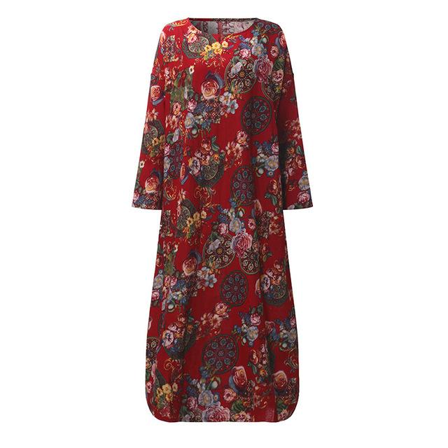 Maxi Robe Longue à Fleurs Style Bohème