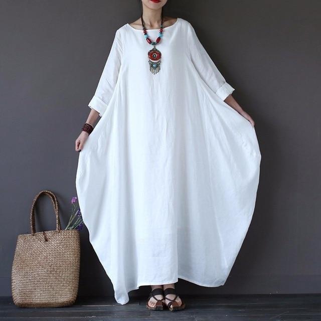 Robe Longue Blanche De Bohémienne Chic