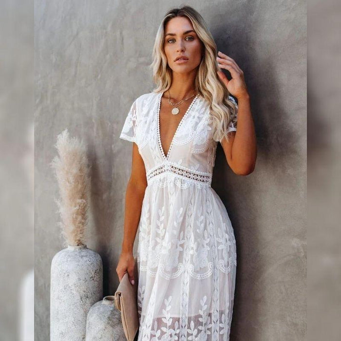 Bohemian Long Lace Dress