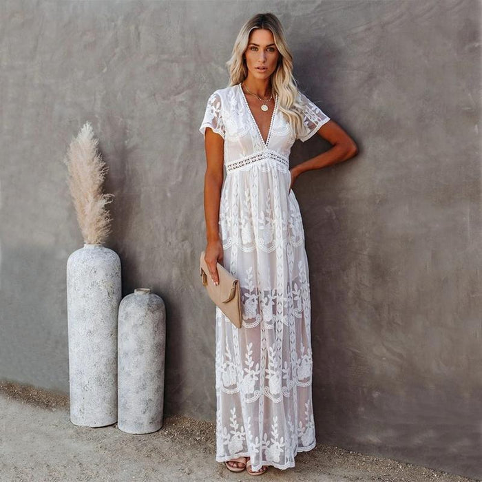 Bohemian Long Lace Dress